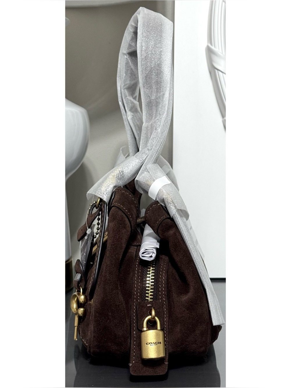 COACH Drifter Shoulder Bag 31, DARK CHOCOLATE - Picture 4 of 10